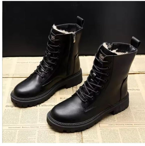 Lune London | Sort Leather Winter Boots