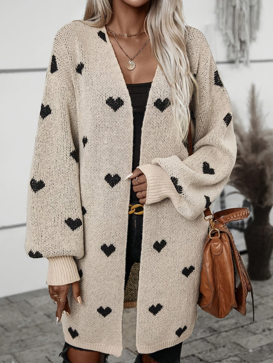 Lune London | Women's Heart Pattern Cardigan - Button Closure Design