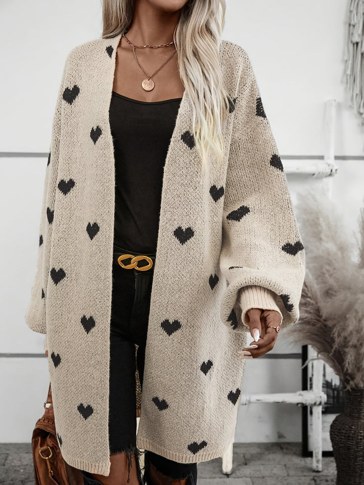 Lune London | Women's Heart Pattern Cardigan - Button Closure Design