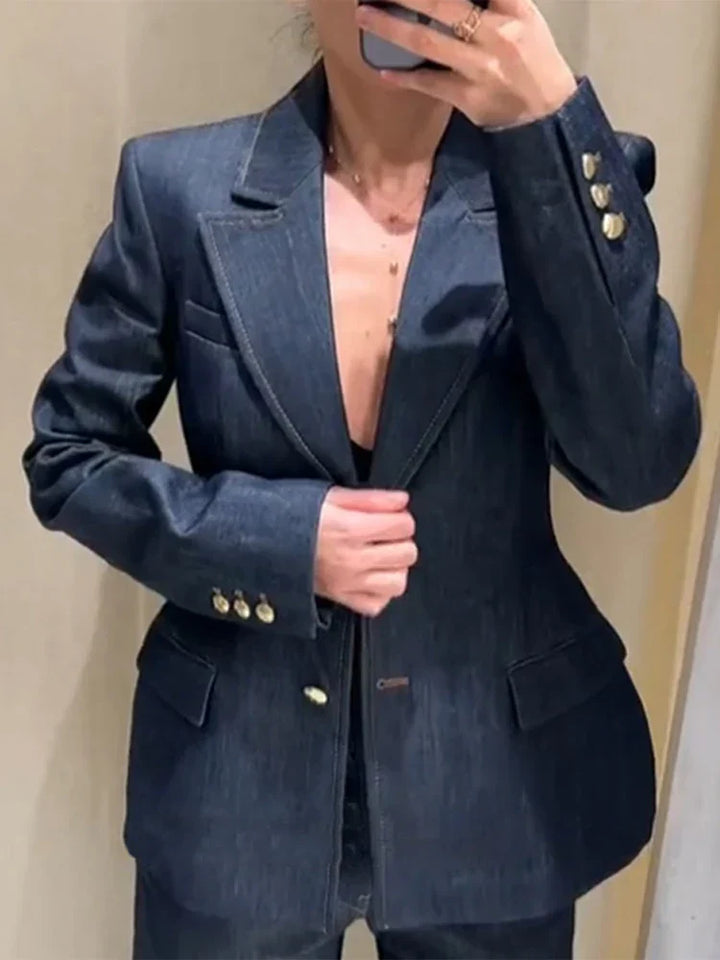 Lune London | Jacket High Waist Jeans Office Two-Piece Suit