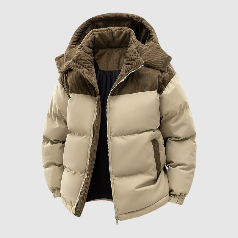 Lune London | Quilted Relaxed Fit Puffer Jacket - Hood With Zipper Men's Jacket