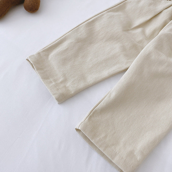 Lune London | Boys' pants with elastic waistband – Beige/Brown, Comfortable fit for 1-5 years