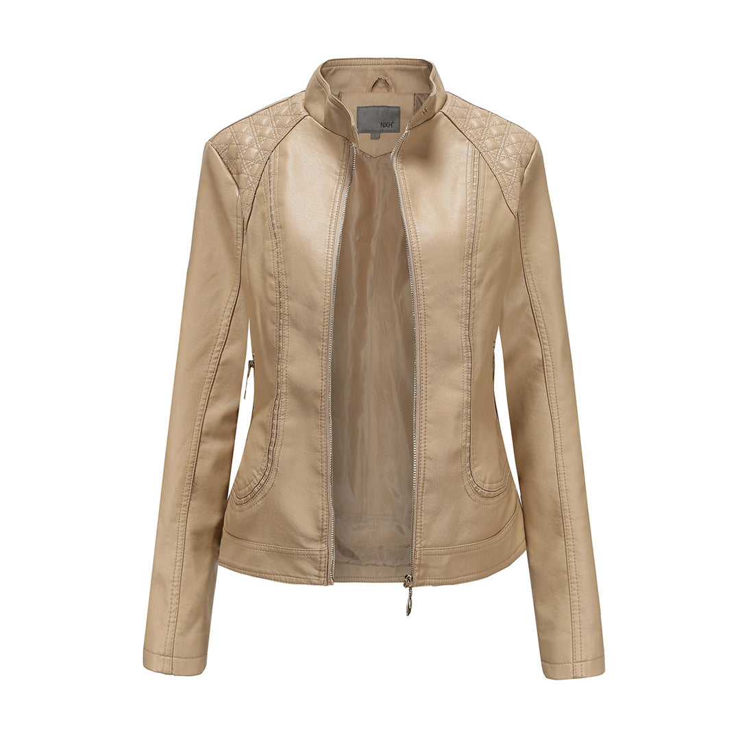 Chic und Stil | Elegant leather jacket for women in genuine leather