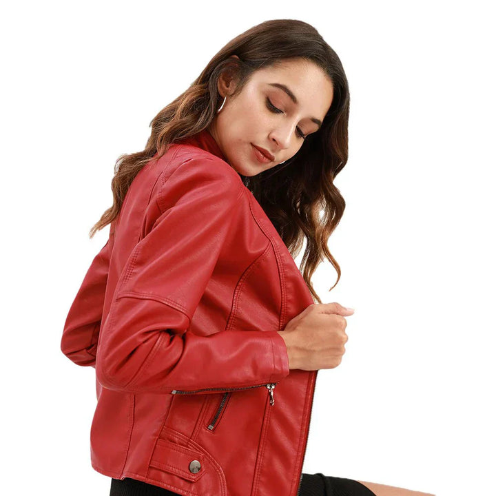 Lune London | Women's leather jacket with Mao