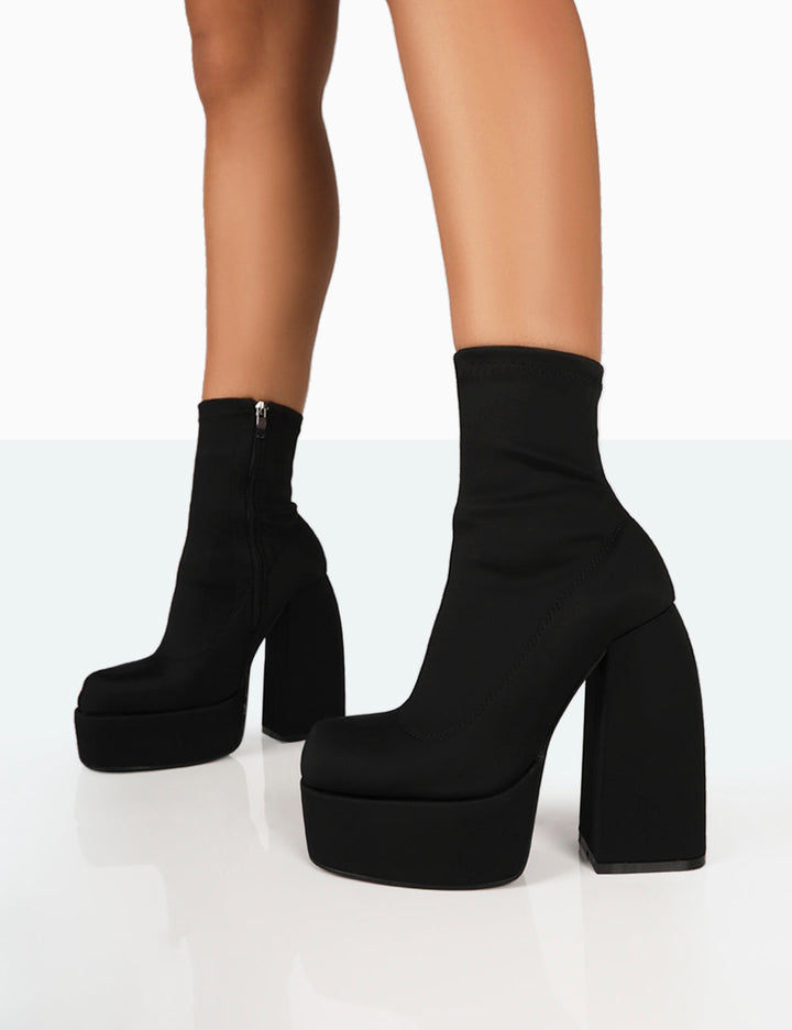 Lune London | Black Nylon Ankle Boots