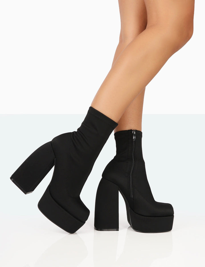 Lune London | Black Nylon Ankle Boots
