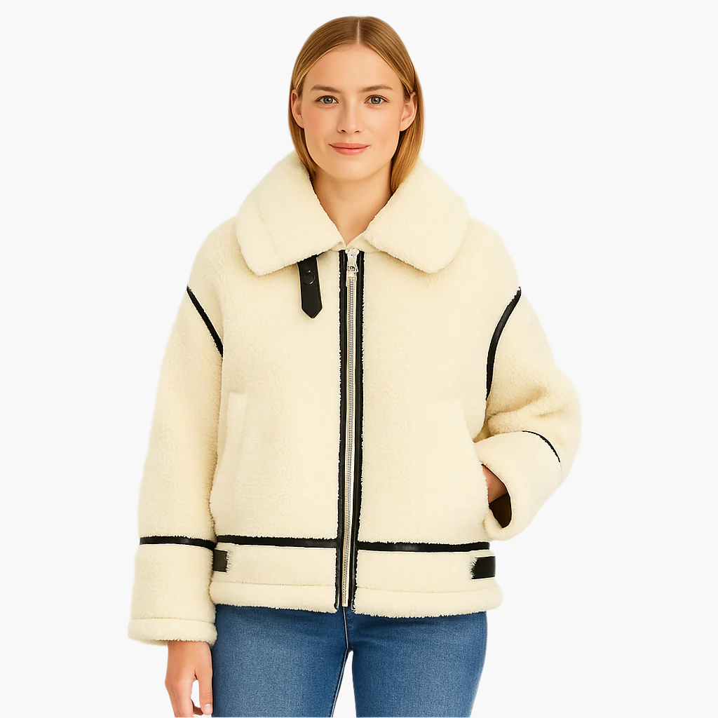 Lune London | Winter teddy biker jacket for stylish casual and urban outfits