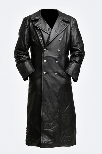 Lune London | Iconic Gothic Leather Trench Coat for Men In Wo2 Style