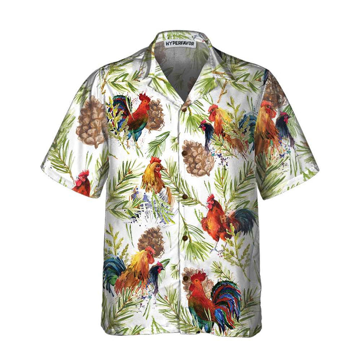 Lune London | Hawaiian shirt with Christmas chicken, unique Christmas chicken shirt, best Christmas gift idea
