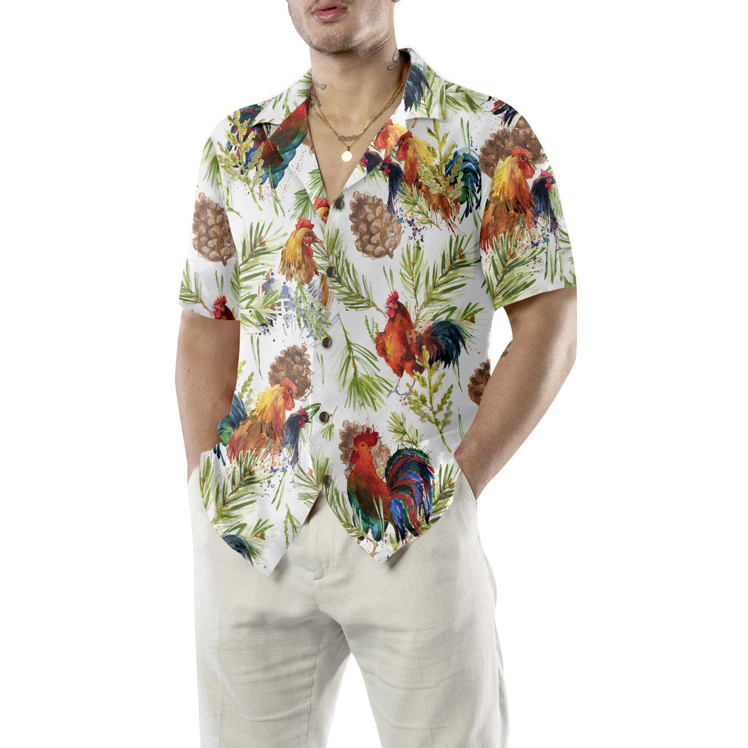 Lune London | Hawaiian shirt with Christmas chicken, unique Christmas chicken shirt, best Christmas gift idea