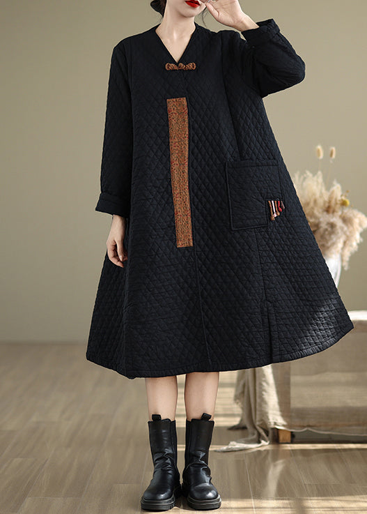 Lune London | Style Noir V-Neck with Fine Pockets in Cotton Filled Winter Coats