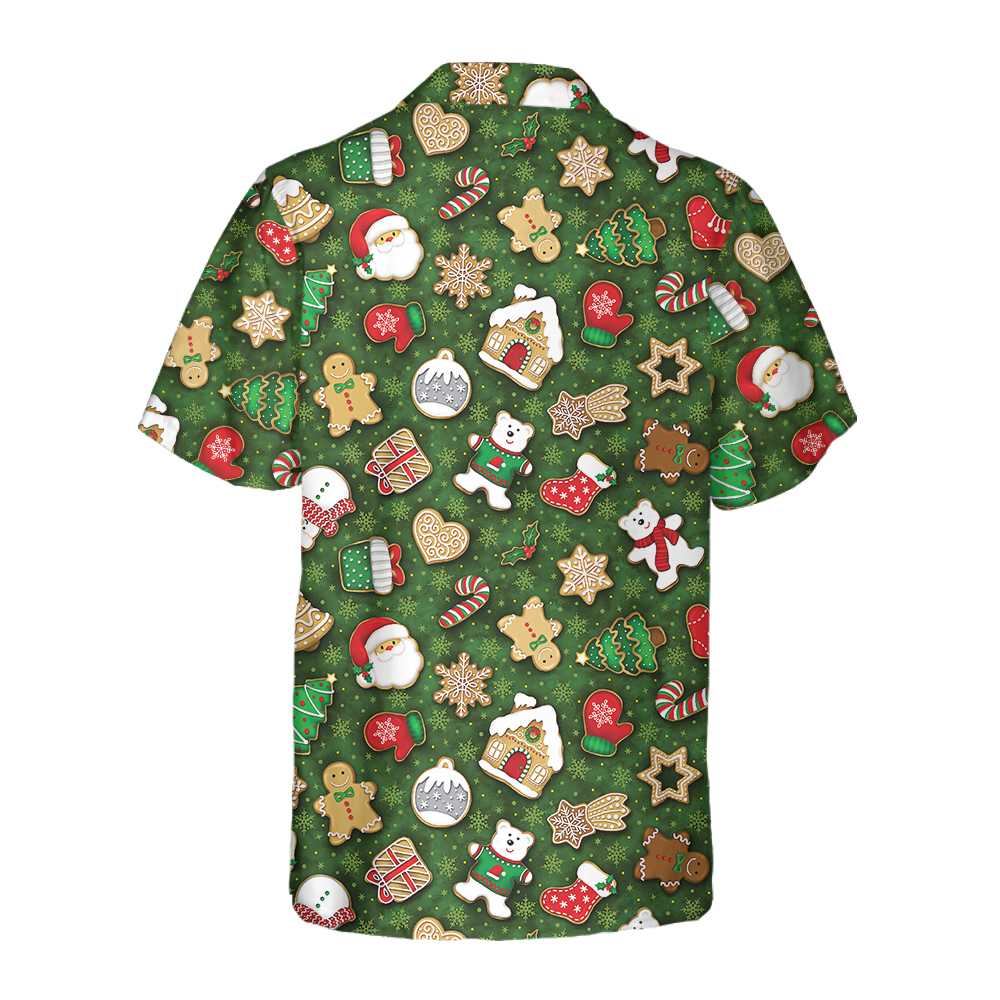 Lune London | Chemise hawaïenne de biscuits de Noël partout, T-shirt de Noël amusant, Meilleur cadeau de Noël