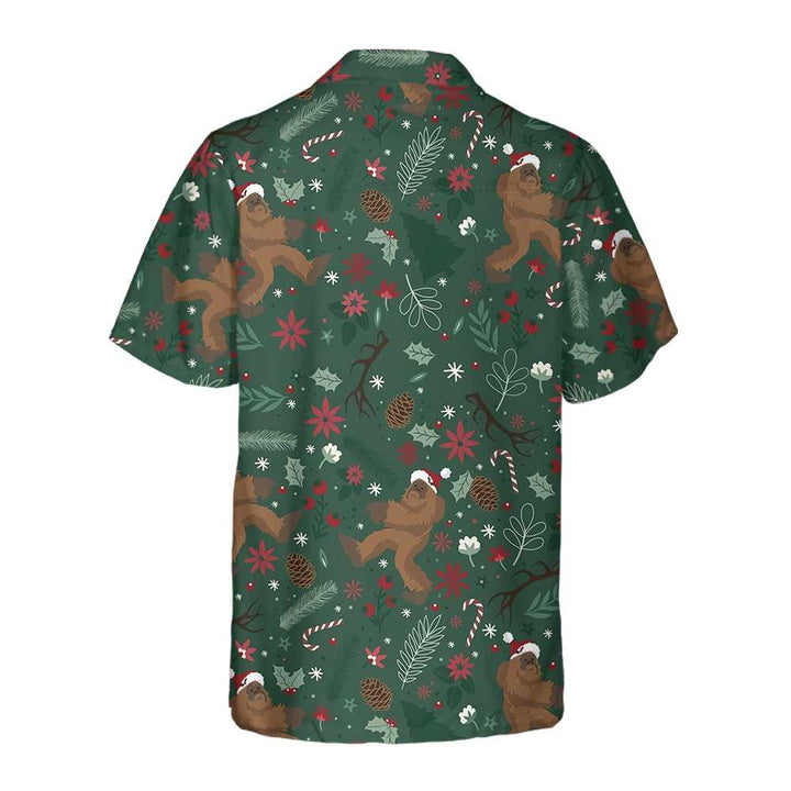 Lune London | Bigfoot Christmas Hawaiian Shirt, Fun Bigfoot Christmas Shirt for Men