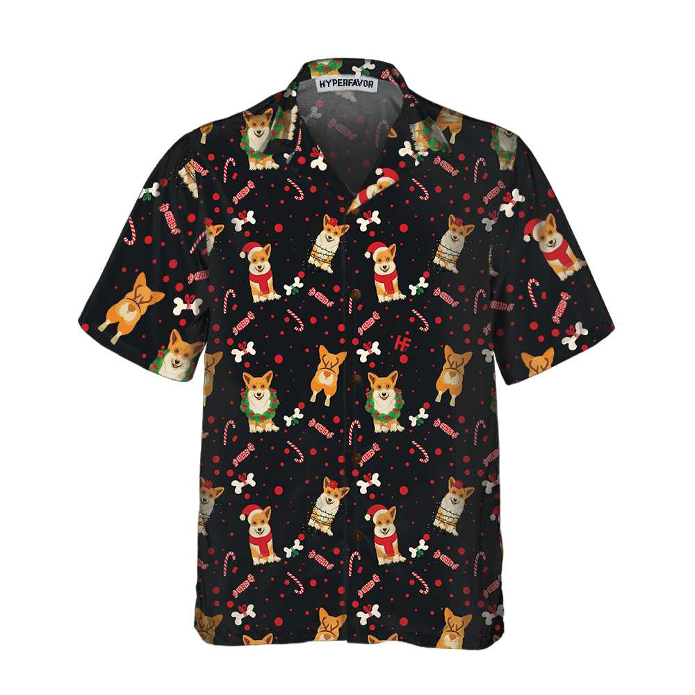 Lune London | Chemise hawaïenne pour chiens Corgis de Noël, chemise de Noël pour chiens amusante, meilleur cadeau pour Noël