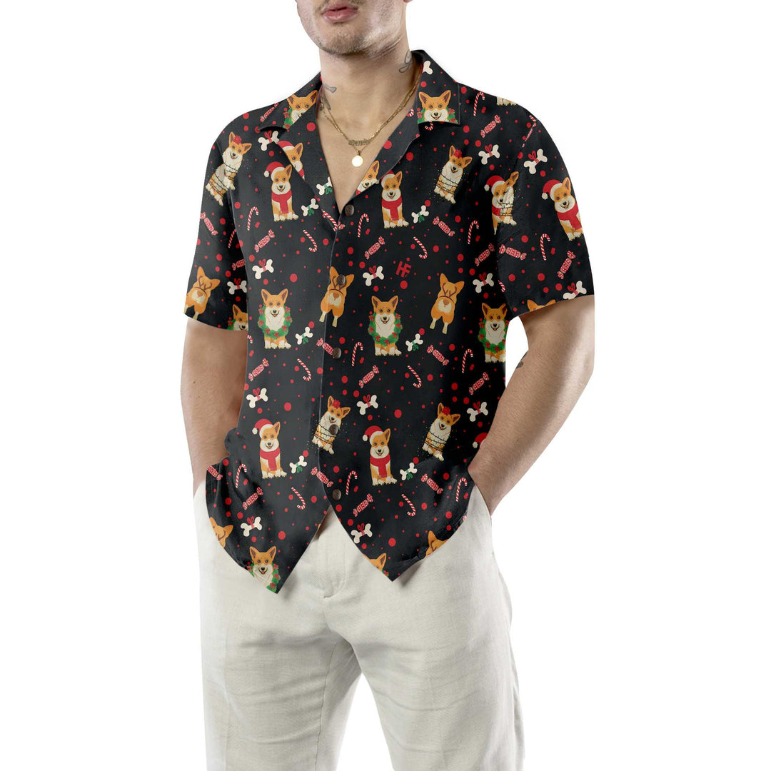 Lune London | Chemise hawaïenne pour chiens Corgis de Noël, chemise de Noël pour chiens amusante, meilleur cadeau pour Noël