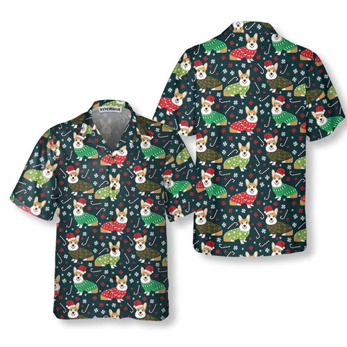 Lune London | Corgi Christmas Hawaiian Shirt, cute Christmas dog shirt, Christmas gift for dog lovers