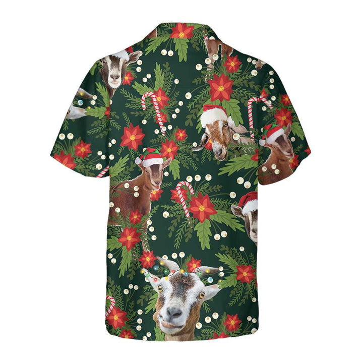 Lune London | Christmas Goat Hawaiian Shirt with Christmas Star, Fun Christmas Goat Shirt