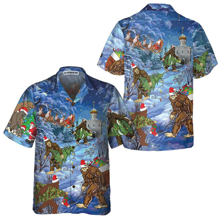 Lune London | Bigfoot Hawaiian Shirt Christmas Vacation, Sasquatch Christmas Vacation Shirt, Best Gift for Christmas