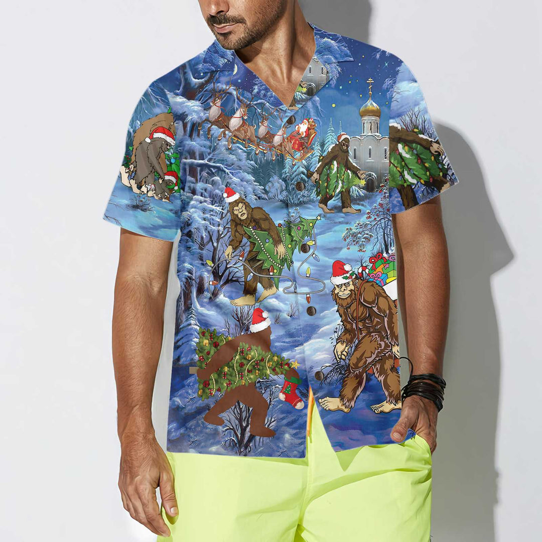 Lune London | Bigfoot Hawaiian Shirt Christmas Vacation, Sasquatch Christmas Vacation Shirt, Best Gift for Christmas