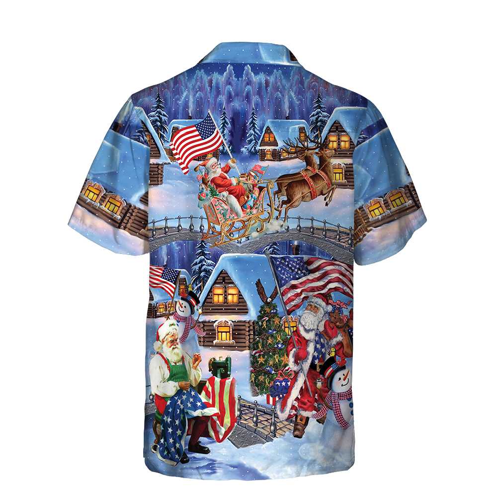 Lune London | Christmas Holidays Santa Patriot Hawaii shirt, American flag Christmas shirt, unique Christmas gift