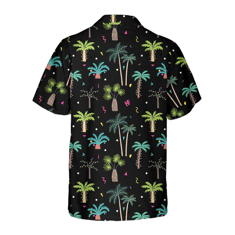 Lune London | Chemise en coton palmiers de Noël, chemise de Noël amusante pour hommes