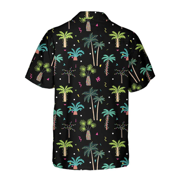 Lune London | Chemise en coton palmiers de Noël, chemise de Noël amusante pour hommes