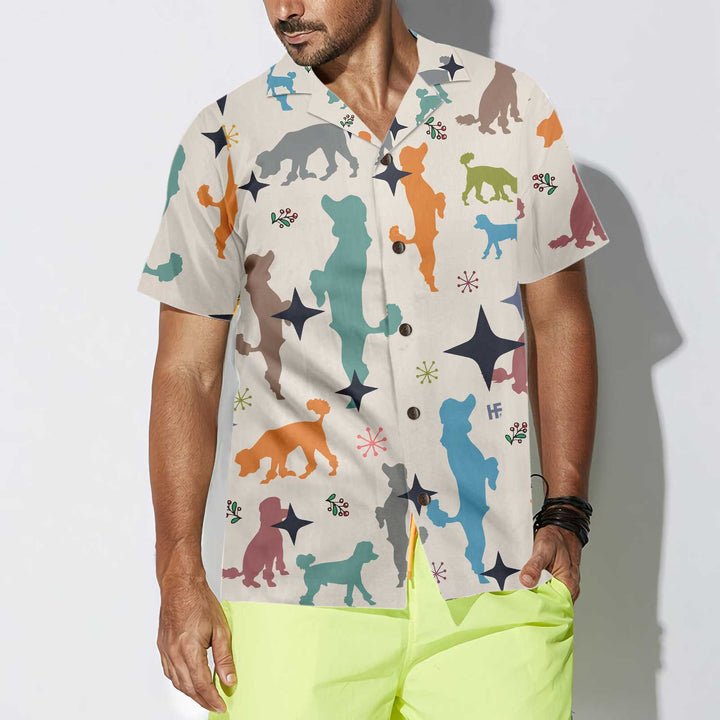 Lune London | Seamless Christmas Poodle Print Hawaiian Shirt, Christmas Shirt for Poodle, best Christmas gift idea