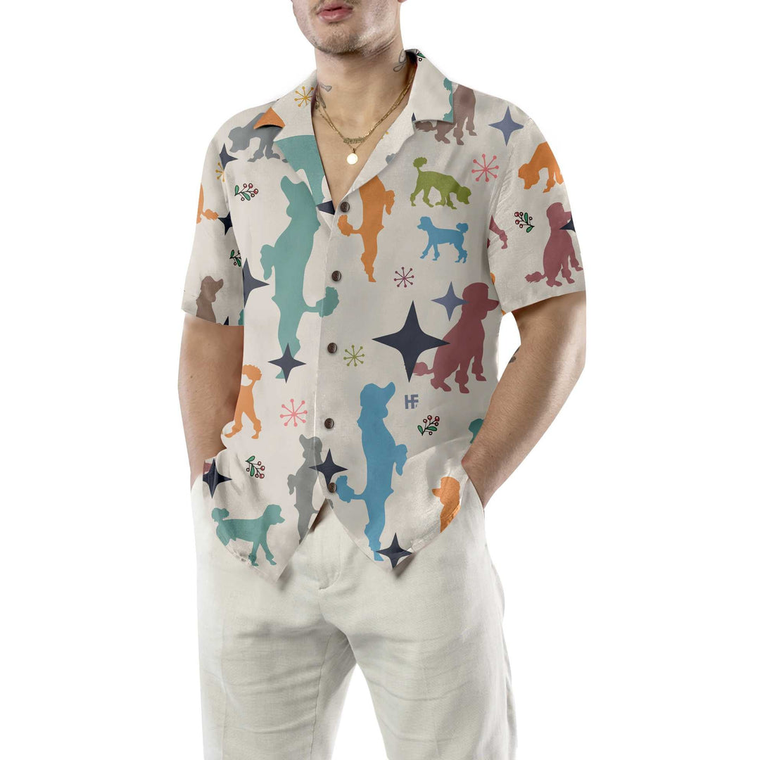 Lune London | Seamless Christmas Poodle Print Hawaiian Shirt, Christmas Shirt for Poodle, best Christmas gift idea