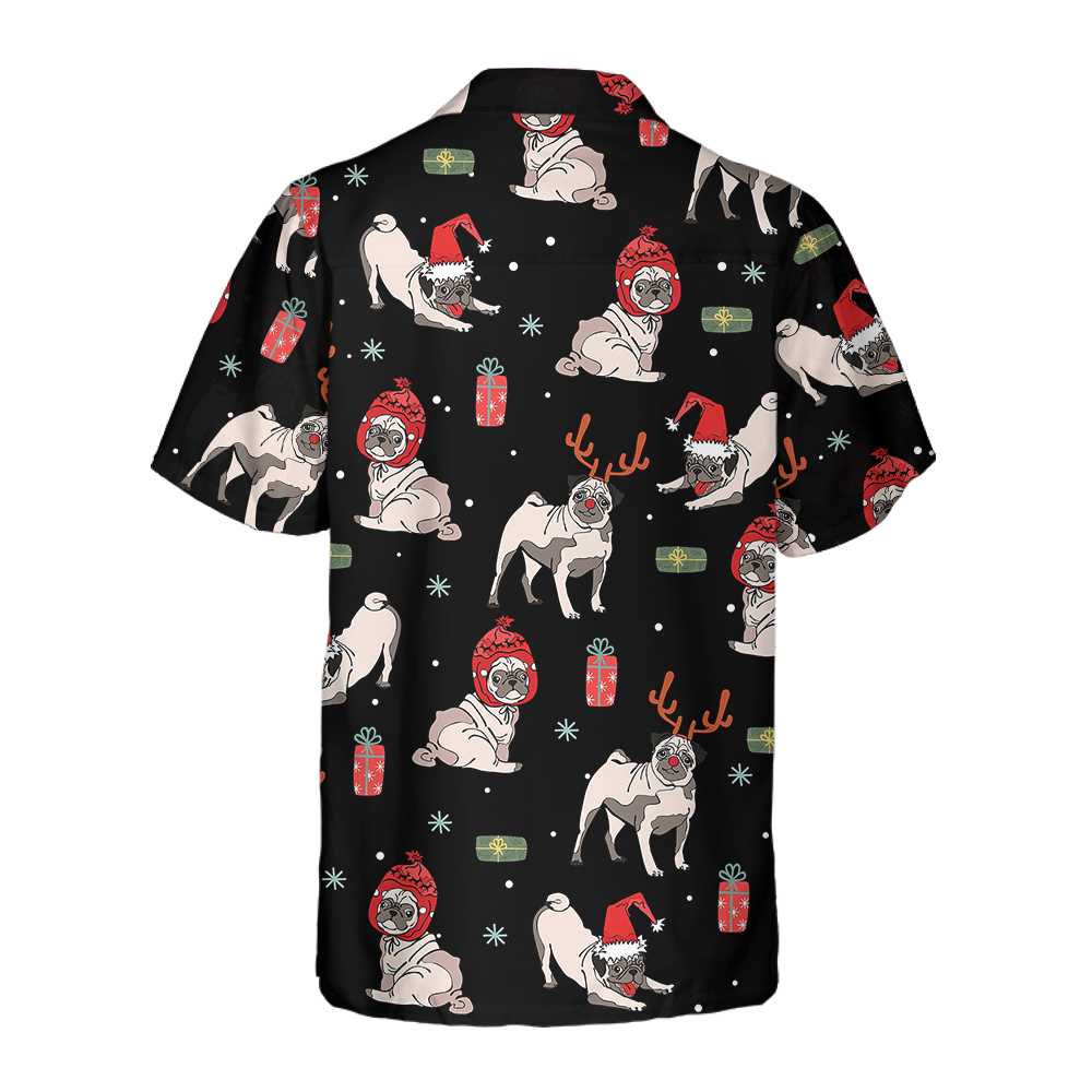 Lune London | Pug Christmas Hawaiian Shirt, Pug Christmas Shirt for Men and Women, Best Christmas Gift Idea