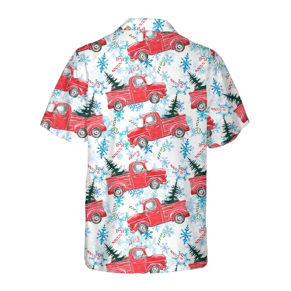 Lune London | Chemise hawaïenne à rayures de bonbon rétro rouge Noël