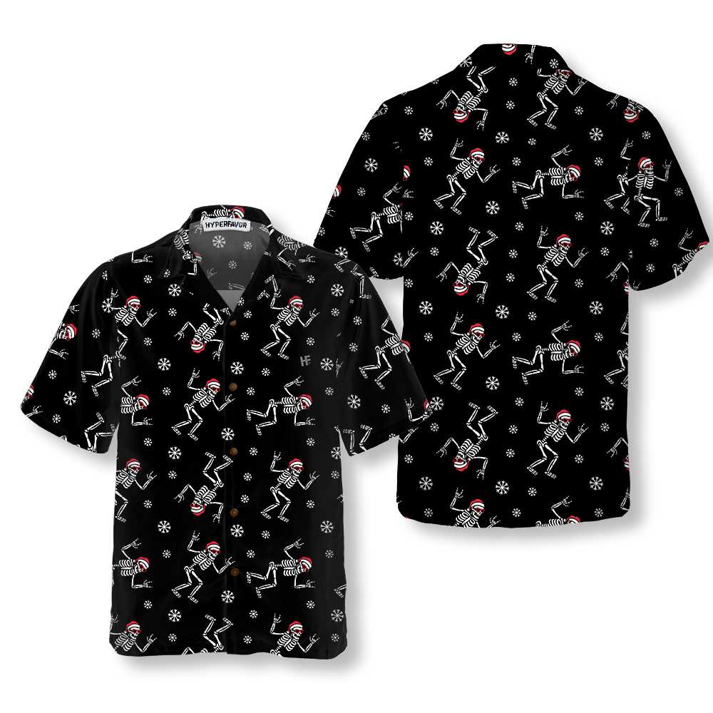 Lune London | Jupe de Noël Chemise hawaïenne, Chemise amusante avec os de Noël