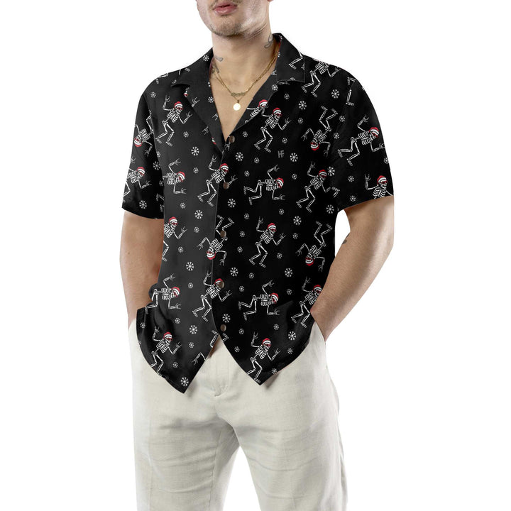 Lune London | Jupe de Noël Chemise hawaïenne, Chemise amusante avec os de Noël