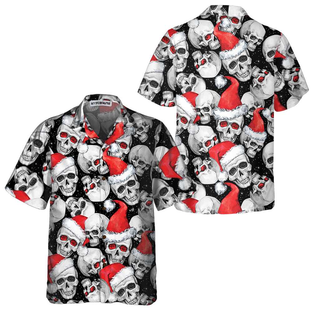 Lune London | Hawaiian shirt Santa skull, Christmas skull shirt, unique Christmas gift