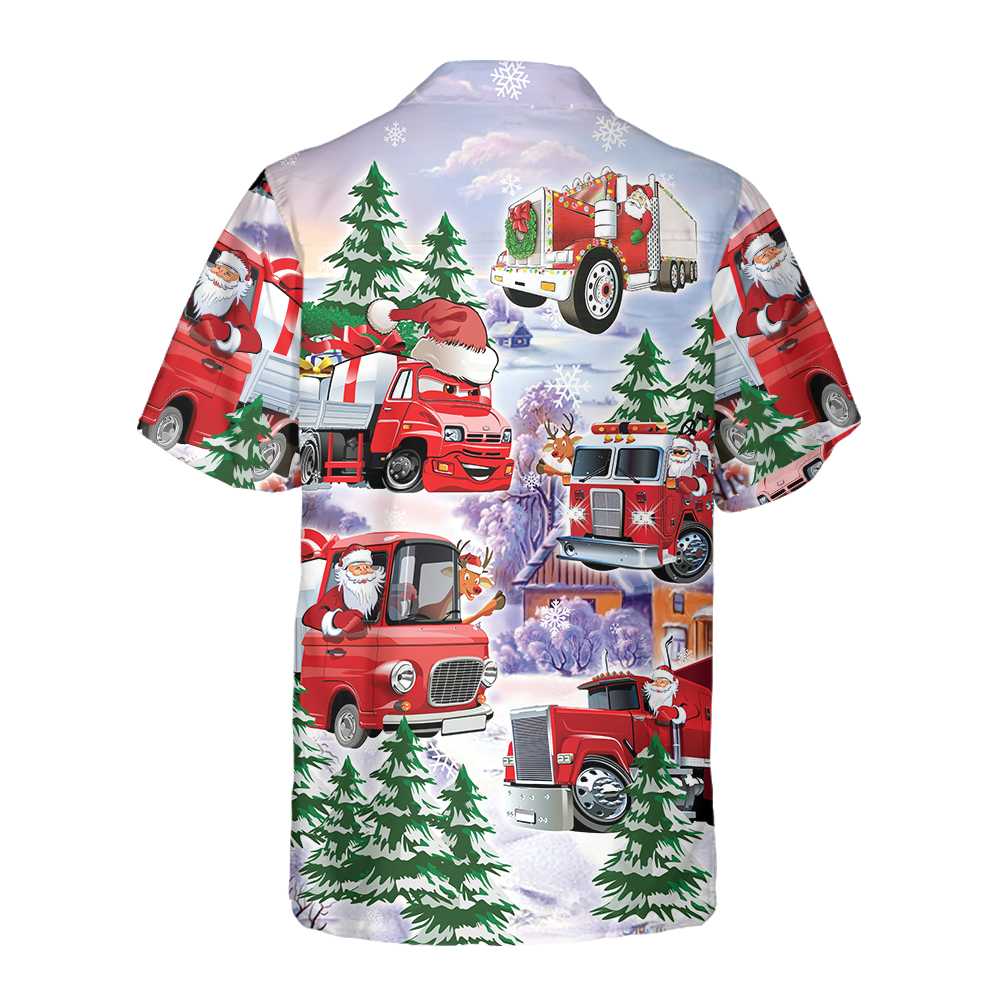 Lune London | Christmas Truck Hawaiian Shirt, Red Truck Christmas Shirt, Best Christmas Gift