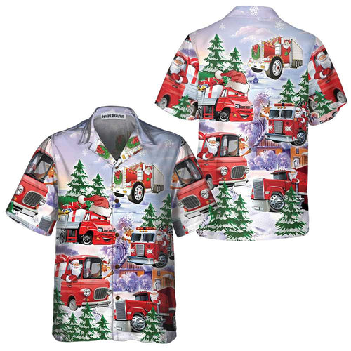 Lune London | Christmas Truck Hawaiian Shirt, Red Truck Christmas Shirt, Best Christmas Gift