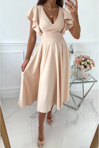 Lune London | Elegant Midi Dress with Butterfly Sleeves
