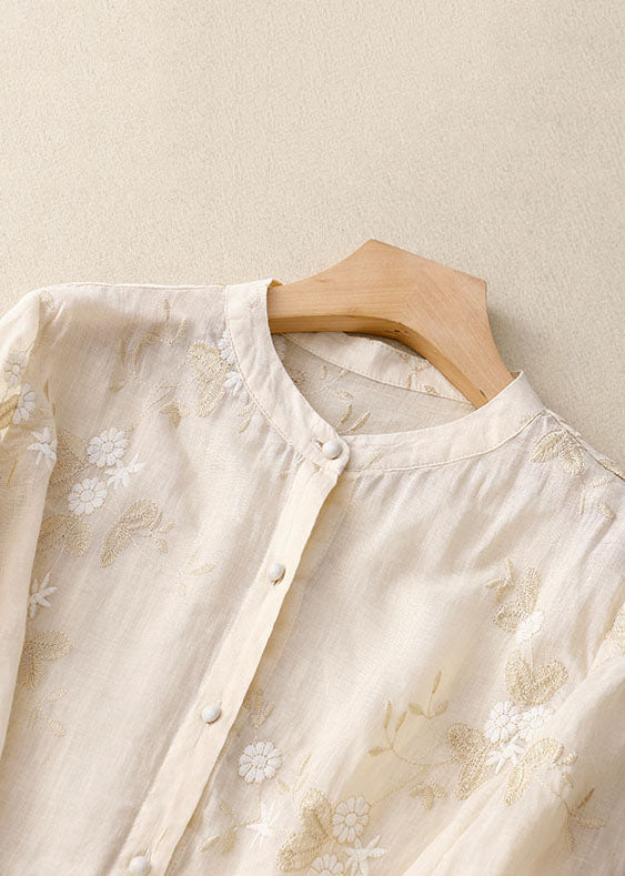 Lune London | Embroidered Cotton Linen Blouse