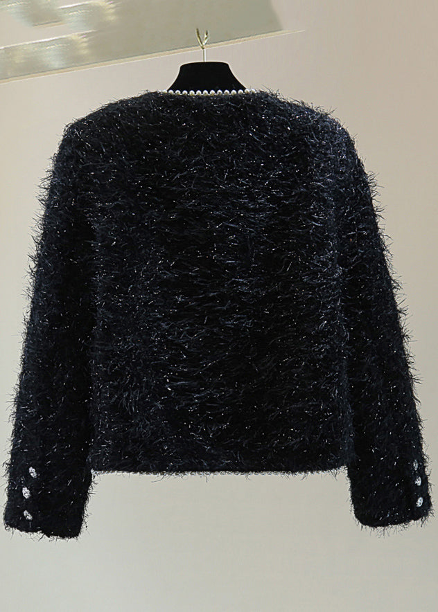 Lune London | Winter patchwork coats with pockets, beads, and studs, with a black O-neck