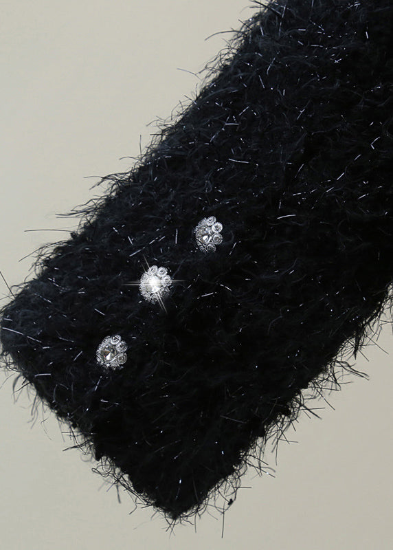 Lune London | Winter patchwork coats with pockets, beads, and studs, with a black O-neck