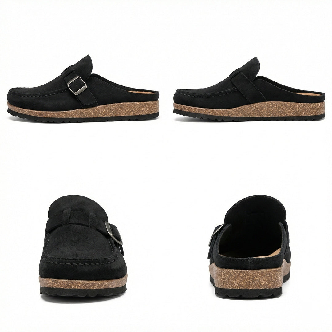 Clogs - Women's Retro Suede Slip-On Mule