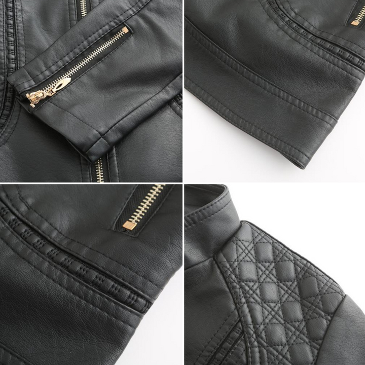 Chic und Stil | Elegant leather jacket for women in genuine leather