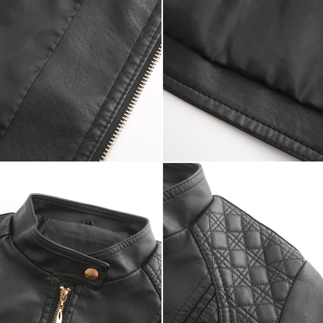 Chic und Stil | Elegant leather jacket for women in genuine leather