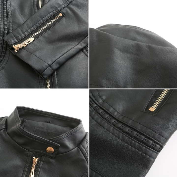 Chic und Stil | Elegant leather jacket for women in genuine leather