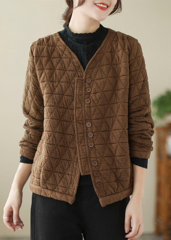 Lune London | Fine cotton winter coats padded with V neck button winter