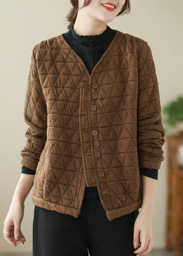 Lune London | Fine cotton winter coats padded with V neck button winter