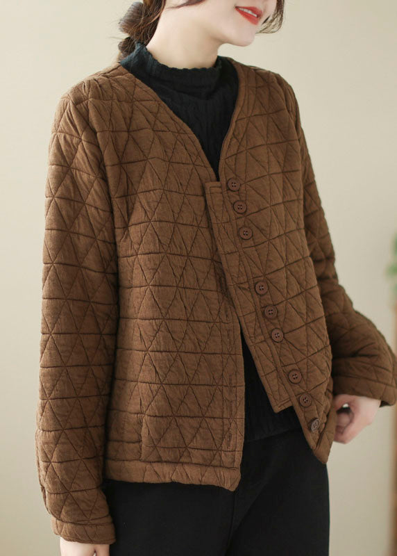 Lune London | Fine cotton winter coats padded with V neck button winter