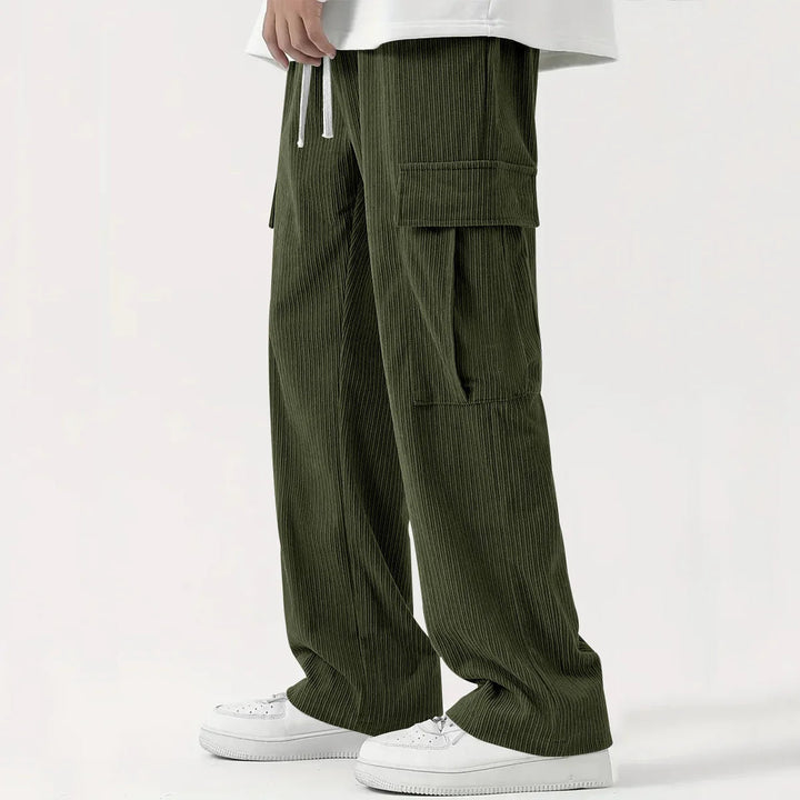 Lune London | Corduroy Pants for Men - Loose Fit, Flexible Waist - Full Length