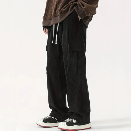 Lune London | Corduroy Pants for Men - Loose Fit, Flexible Waist - Full Length