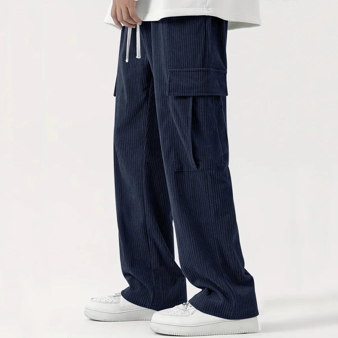 Lune London | Corduroy Pants for Men - Loose Fit, Flexible Waist - Full Length
