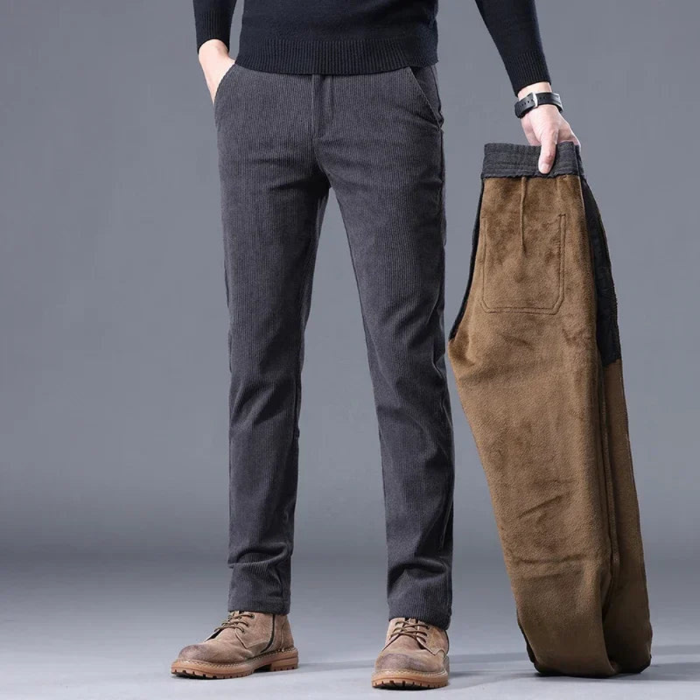 Lune London | Cotton corduroy trousers for men, lined with fleece - Winter